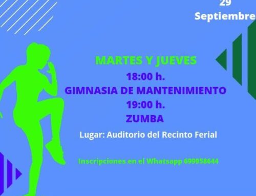 El 29 de septiembre arrancan las actividades de gimnasia de mantenimiento y zumba en Zahínos